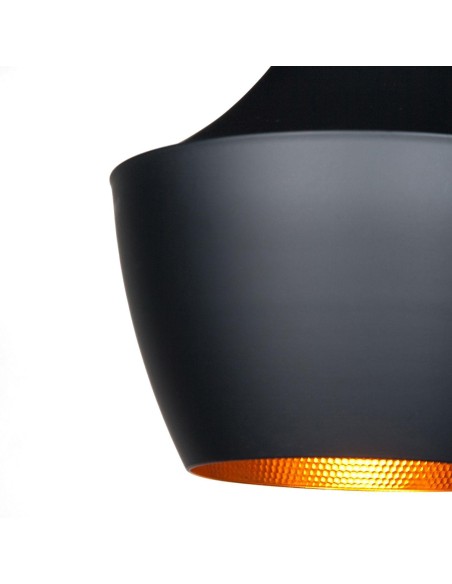 Lámpara Amsti Acero Negro Inspiración Beat Fat de Tom Dixon, de Techo