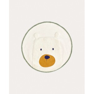 Alfombra redonda Zelda algodón blanco de oso Ø 100 cm - Kave Home. X0100061JJ05, Vackart. Alfombra de estilo Rústico