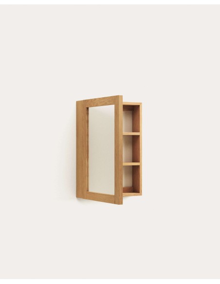 Armario con espejo de baño Plubia de madera maciza de teca 50 x 70 cm - Kave Home