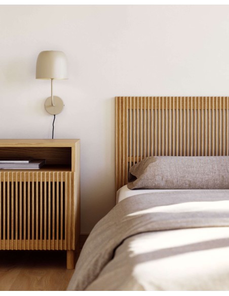 Cabecero Beyla de madera maciza de fresno para cama de 160 cm FSC 100% - Kave Home