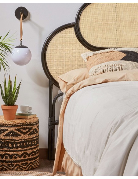 Cabecero Lalita de ratán con acabado negro para cama de 160 cm - Kave Home