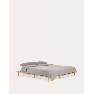 Cama Anielle de madera maciza de fresno para colchón de 160 x 200 cm - Kave Home. YG0125M46, Vackart. Cama doble de estilo Nórdico