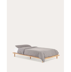 Cama Anielle de madera maciza de fresno para colchón de 90 x 200 cm - Kave Home. YG0621M46, Vackart. Cama individual de estilo Nórdico