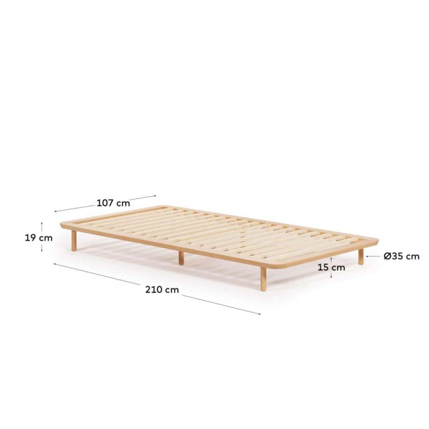 Cama Anielle de madera maciza de...