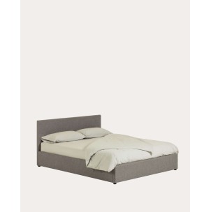 Cama con canapé Nahiri gris para colchón de 160 x 200 cm - Kave Home. D186PK03, Vackart. Canapé de estilo Moderno