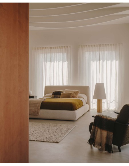 Cama desenfundable Martina de borreguito crudo para colchón de 160 x 200 cm - Kave Home