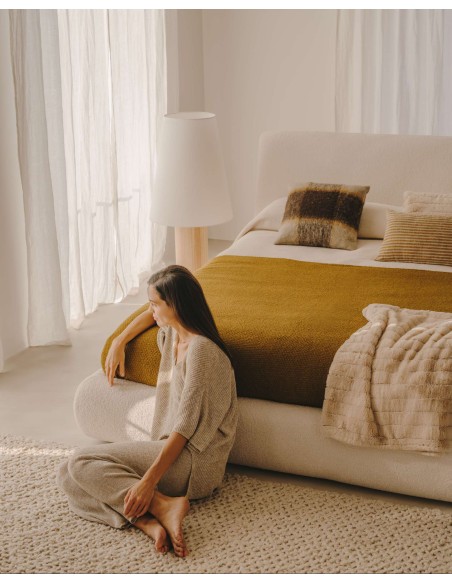 Cama desenfundable Martina de borreguito crudo para colchón de 160 x 200 cm - Kave Home