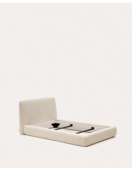 Cama desenfundable Martina de borreguito crudo para colchón de 90 x 200 cm - Kave Home