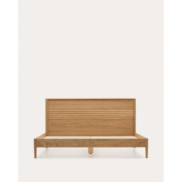 Cama Lenon, madera y roble colchón 160x200 cm FSC - Kave. N0100010MM40