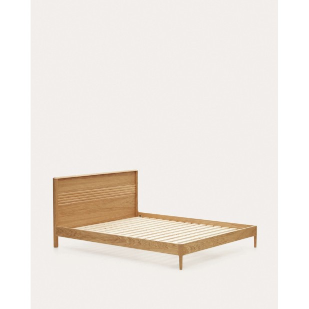 Cama Lenon de madera y chapa de roble...