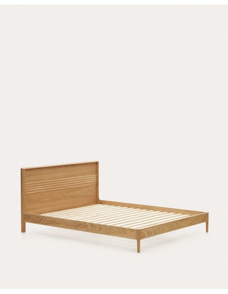 Cama Lenon de madera y chapa de roble para colchón de 180 x 200 cm FSC MIX Credit - Kave Home