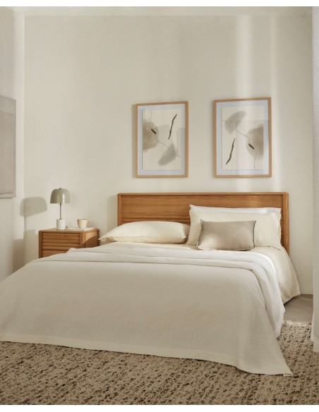 Cama Lenon de madera y chapa de roble para colchón de 180 x 200 cm FSC MIX Credit - Kave Home