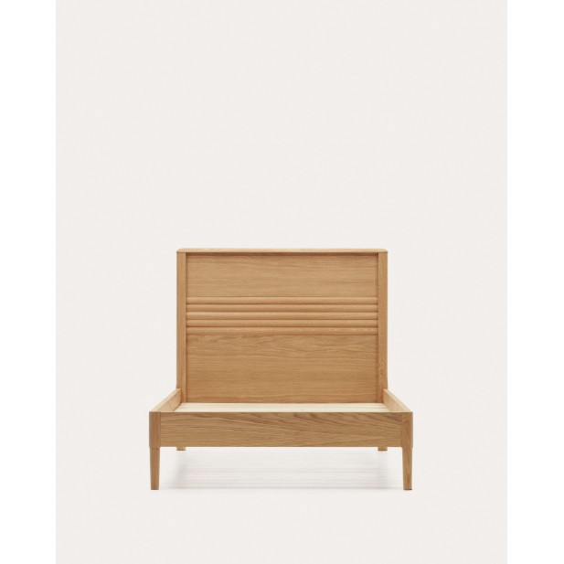 Cama Lenon, madera y roble colchón 90x200 cm FSC - Kave. N0100011MM40