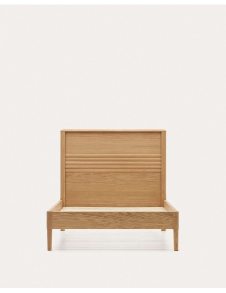 Cama Lenon, madera y roble colchón 90x200 cm FSC - Kave. N0100011MM40