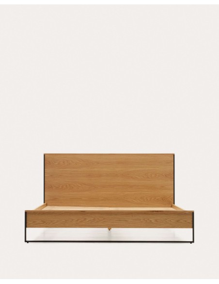Cama Taiana, chapa roble, acero 160x200cm - Kave. Vackart N0100004MM40