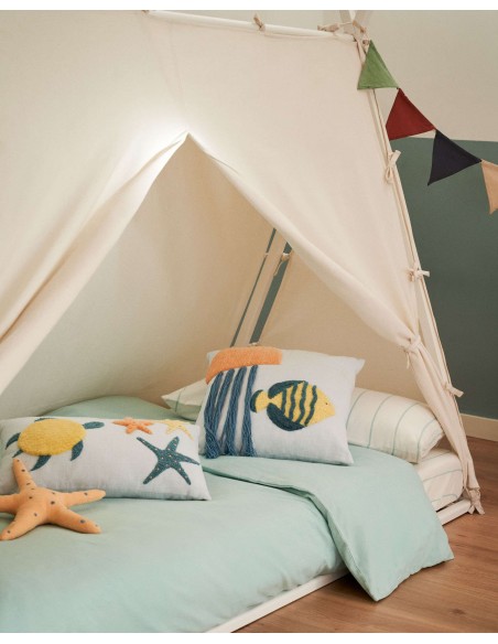 Cama tipi Maralis de madera maciza de haya con acabado blanco para colchón de 90 x 190 cm - Kave Home