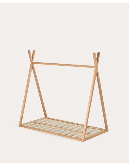 Cama tipi Maralis de madera maciza de haya con acabado natural para colchón de 70 x 140 cm - Kave Home