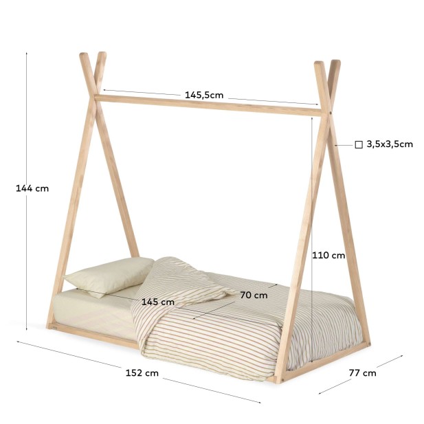 Cama tipi Maralis de madera maciza de...