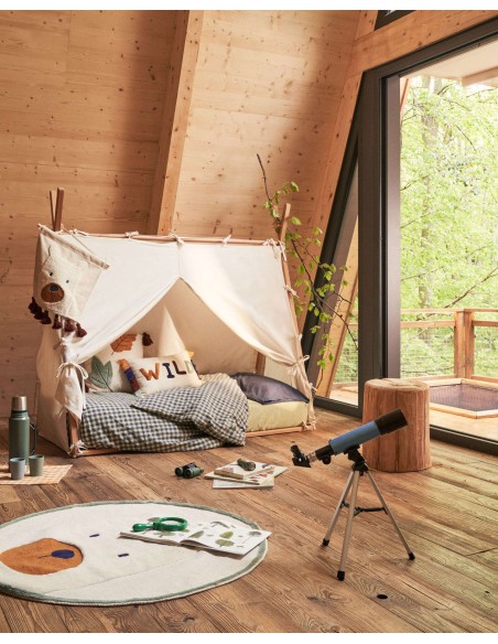 Cama tipi Maralis de madera maciza de haya con acabado natural para colchón de 70 x 140 cm - Kave Home