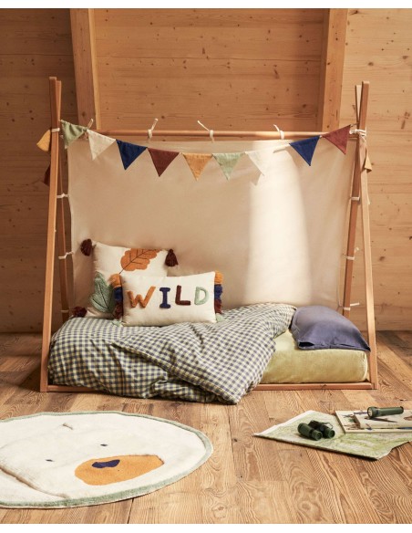 Cama tipi Maralis de madera maciza de haya con acabado natural para colchón de 70 x 140 cm - Kave Home