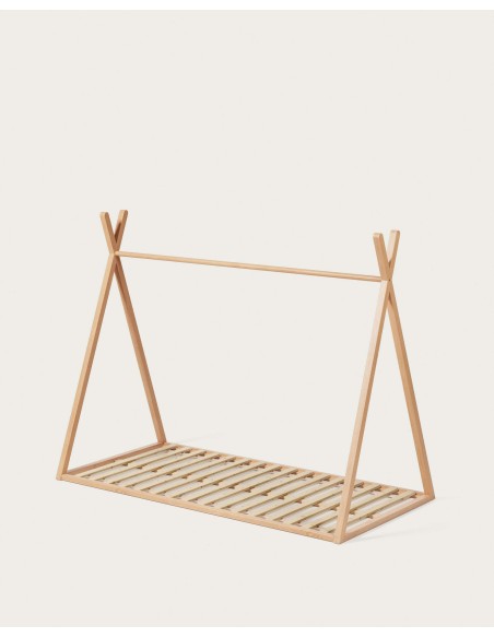 Cama tipi Maralis madera maciza de haya con acabado natural para colchón de 90 x 190 cm - Kave Home