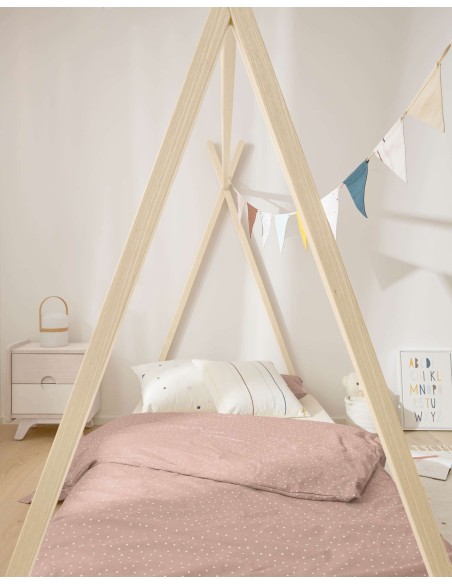 Cama tipi Maralis madera maciza de haya con acabado natural para colchón de 90 x 190 cm - Kave Home