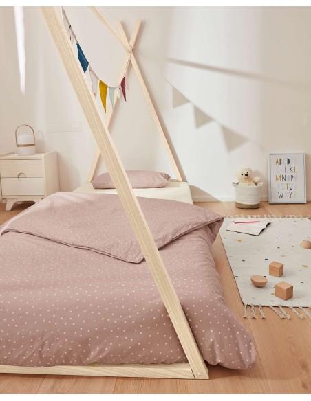 Cama tipi Maralis madera maciza de haya con acabado natural para colchón de 90 x 190 cm - Kave Home