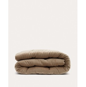Camino de cama Mayra de terciopelo y algodón gris 100 x 180 cm - Kave Home. N1300046JJ03, Vackart. Colcha de estilo Rústico