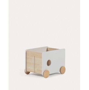 Carrito Bianina, madera nat, MDF blanco FSC - Kave. Vackart YG0060M05