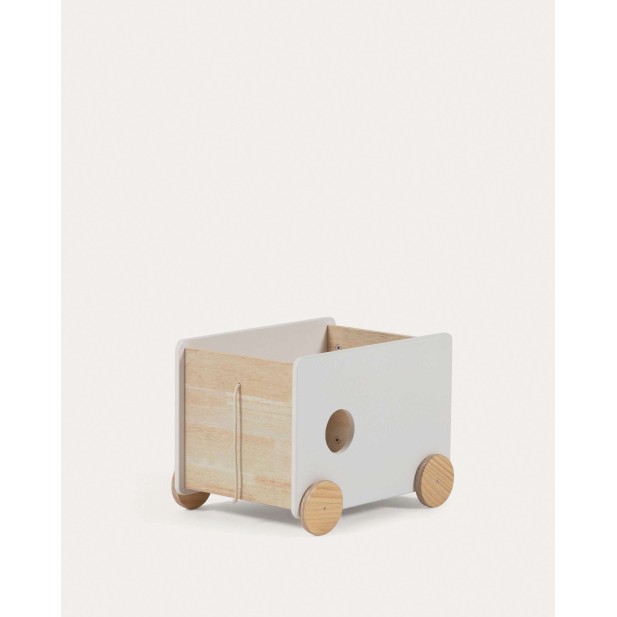 Carrito Bianina, madera nat, MDF blanco FSC - Kave. Vackart YG0060M05