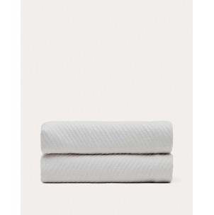 Colcha Berga de algodón blanco para cama de 90/135 cm - Kave Home. X0300023JJ05, Vackart. Colcha de estilo Colonial