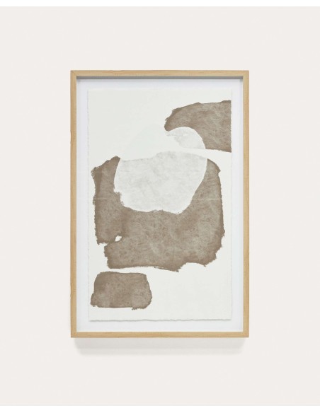 Cuadro abstracto Torroella blanco y marrón 60 x 90 cm - Kave Home
