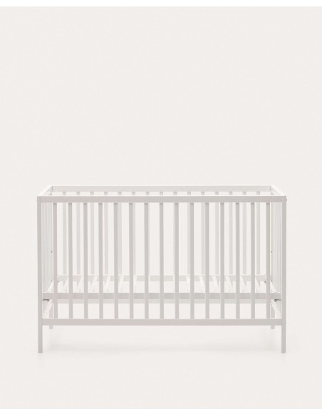 Cuna Shantal de madera maciza de haya acabado blanco 60 x 120 cm - Kave Home