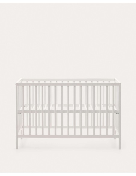 Cuna Shantal de madera maciza de haya acabado blanco 60 x 120 cm - Kave Home