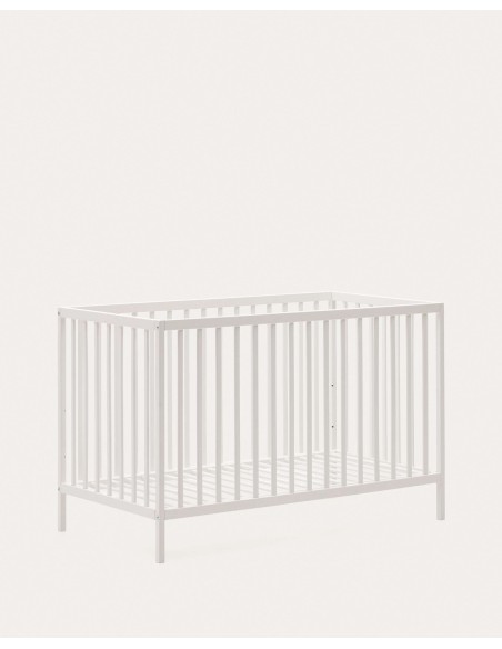 Cuna Shantal de madera maciza de haya acabado blanco 60 x 120 cm - Kave Home