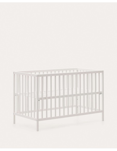 Cuna Shantal de madera maciza de haya acabado blanco 60 x 120 cm - Kave Home