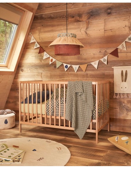 Cuna Shantal de madera maciza de haya acabado blanco 60 x 120 cm - Kave Home