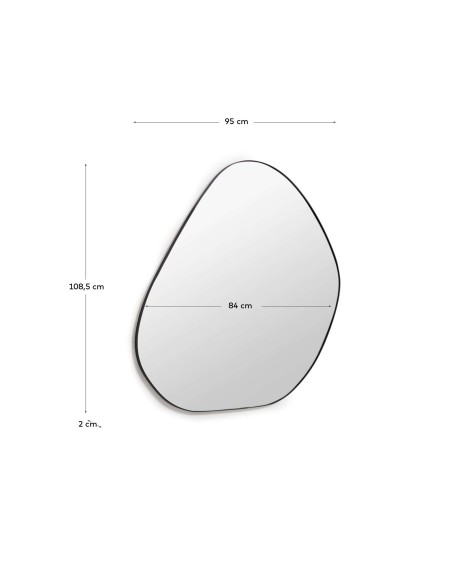 Espejo Anera de metal negro 84 x 108,5 cm - Kave Home