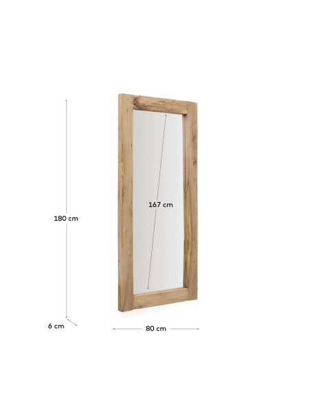 Espejo Maden de madera con acabado natural 80 x 180 cm - Kave Home