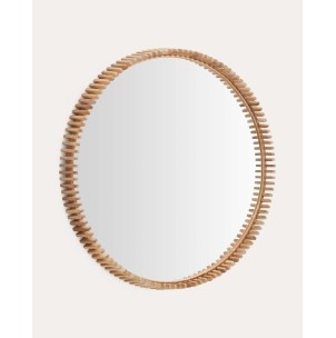 Espejo Polke, madera de teca Ø100 cm - Kave Home. Vackart D0300024MM47