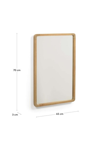Espejo Shamel de madera maciza de teca 45 x 70 cm - Kave Home