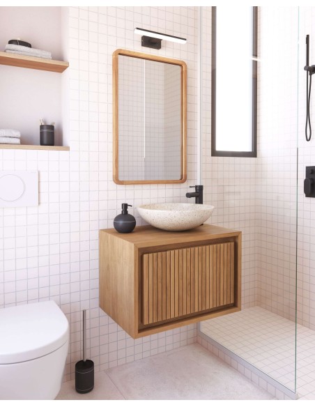 Espejo Shamel de madera maciza de teca 45 x 70 cm - Kave Home