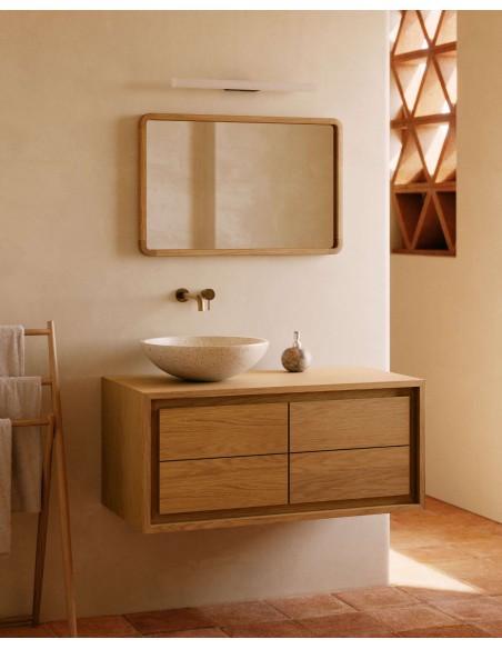 Espejo Shamel de madera maciza de teca 45 x 70 cm - Kave Home