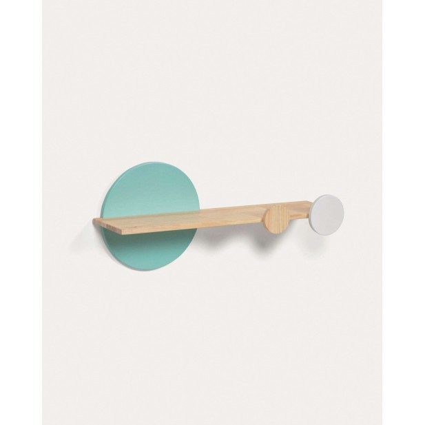 Estante Diti madera, MDF blanco, turquesa 60x26 cm FSC- Kave YG0087M27