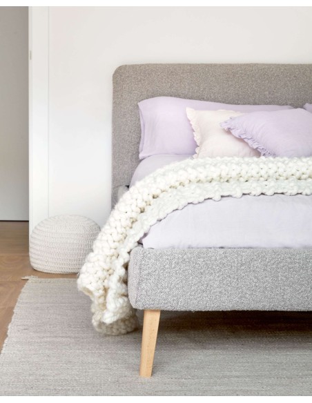 Funda cama Dyla de borreguito gris claro para colchón de 160 x 200 cm - Kave Home