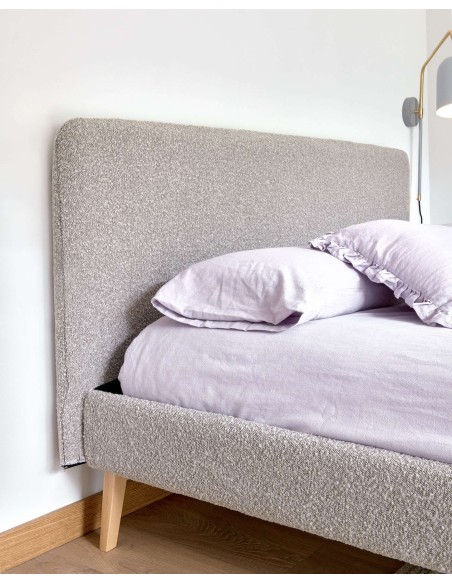 Funda cama Dyla de borreguito gris claro para colchón de 160 x 200 cm - Kave Home