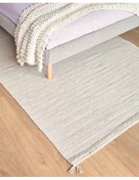 Funda cama Dyla de borreguito gris claro para colchón de 160 x 200 cm - Kave Home