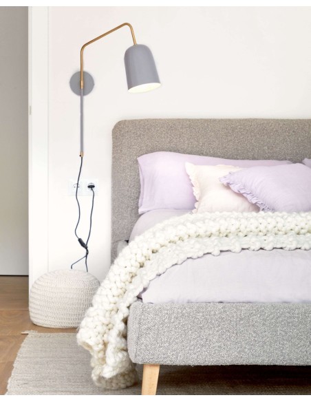 Funda cama Dyla de borreguito gris claro para colchón de 160 x 200 cm - Kave Home