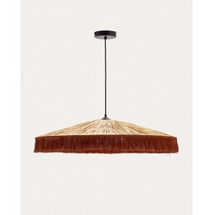 Lámpara techo Pollensa, rafia nat, terracota Ø75 cm Kave. L0100016FN86