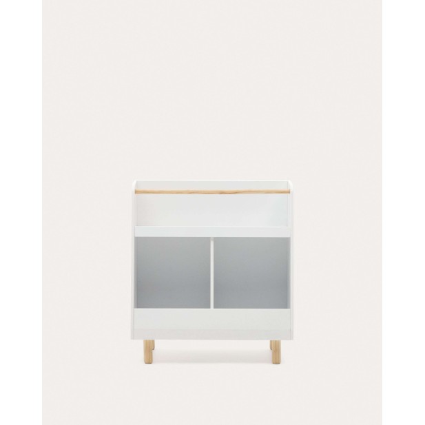 Librería Serwa, MDF blanco, madera pino FSC MIX Kave Home K0400005MM05